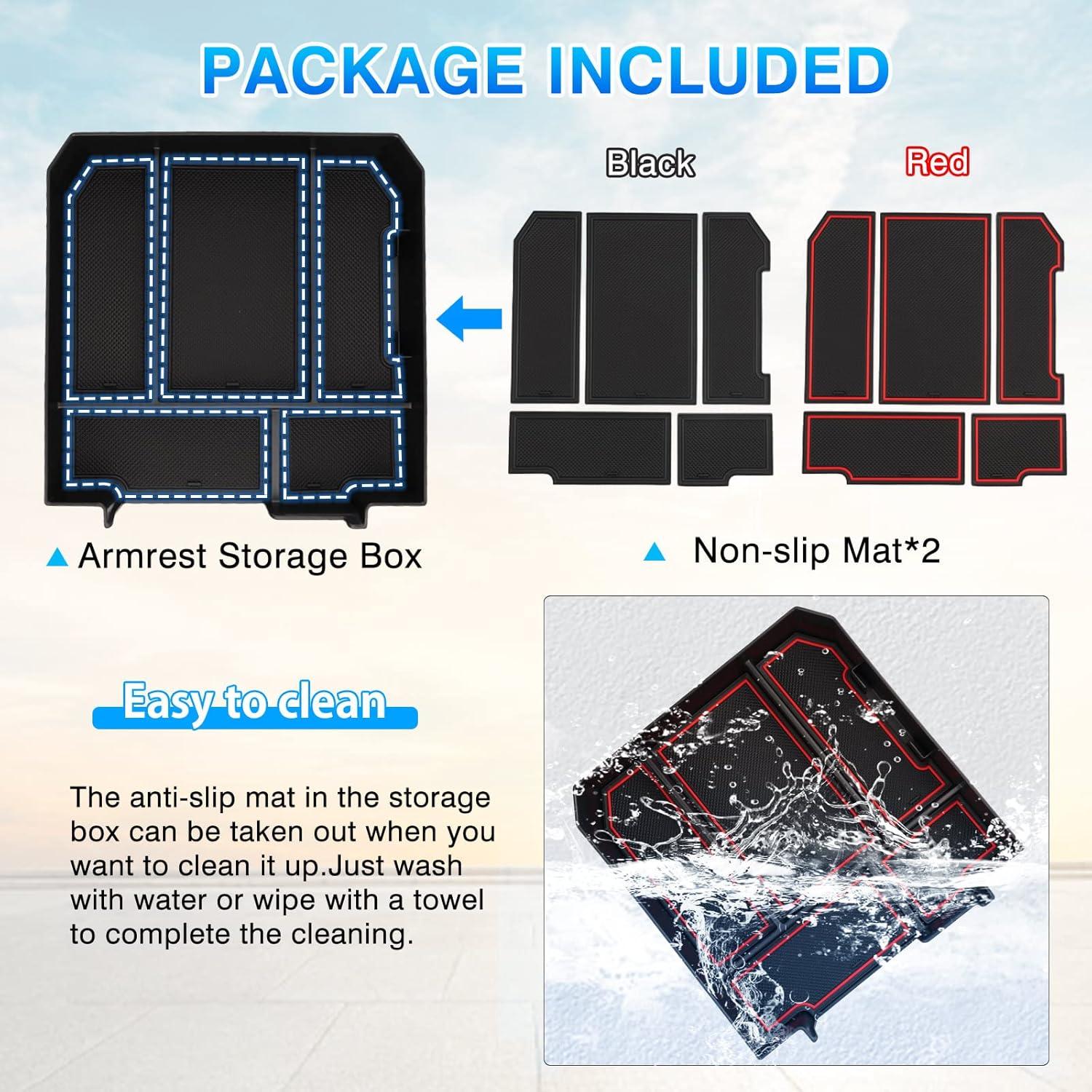 imageAutorder Custom Fit for Center Console Organizer 2022 2023 Toyota Tundra Accessories Armrest Storage Box Secondary Insert Tray with 2 Color mats