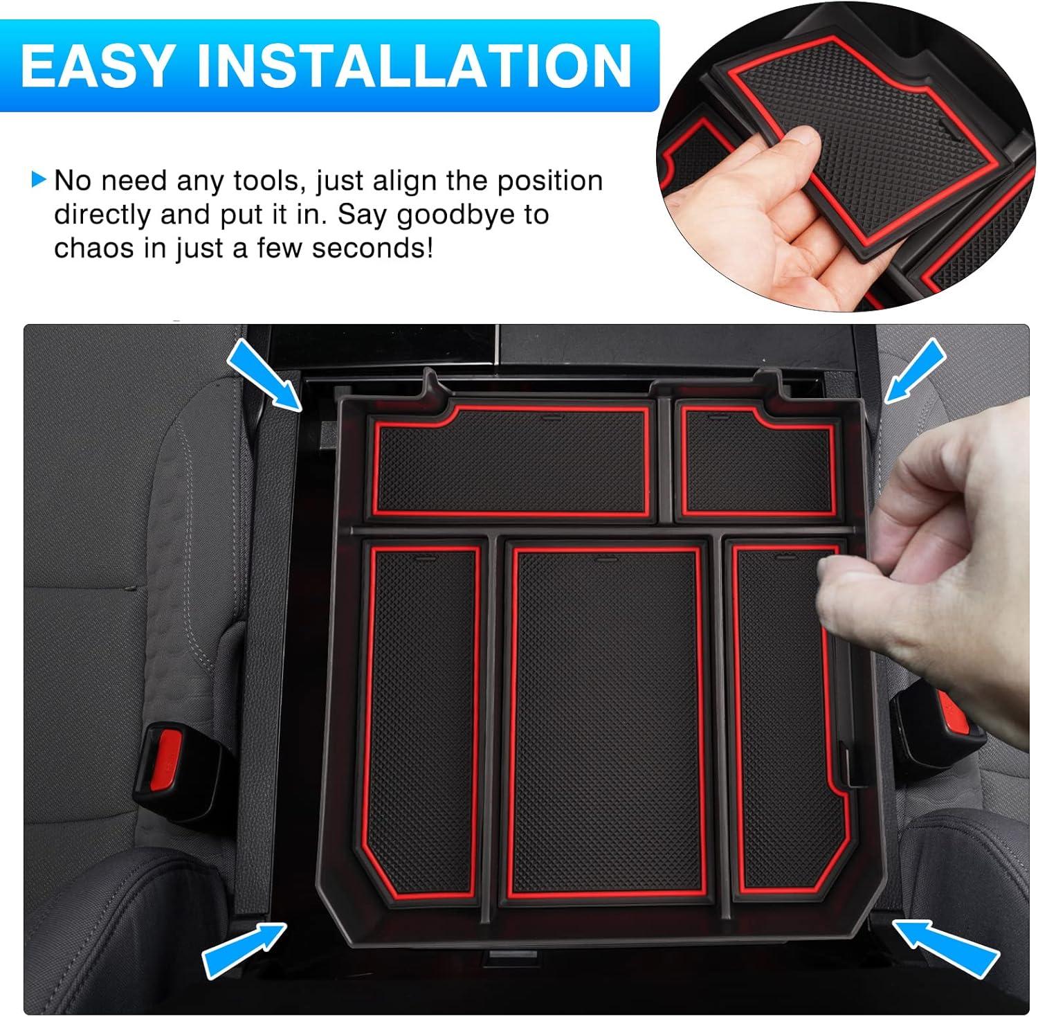 imageAutorder Custom Fit for Center Console Organizer 2022 2023 Toyota Tundra Accessories Armrest Storage Box Secondary Insert Tray with 2 Color mats
