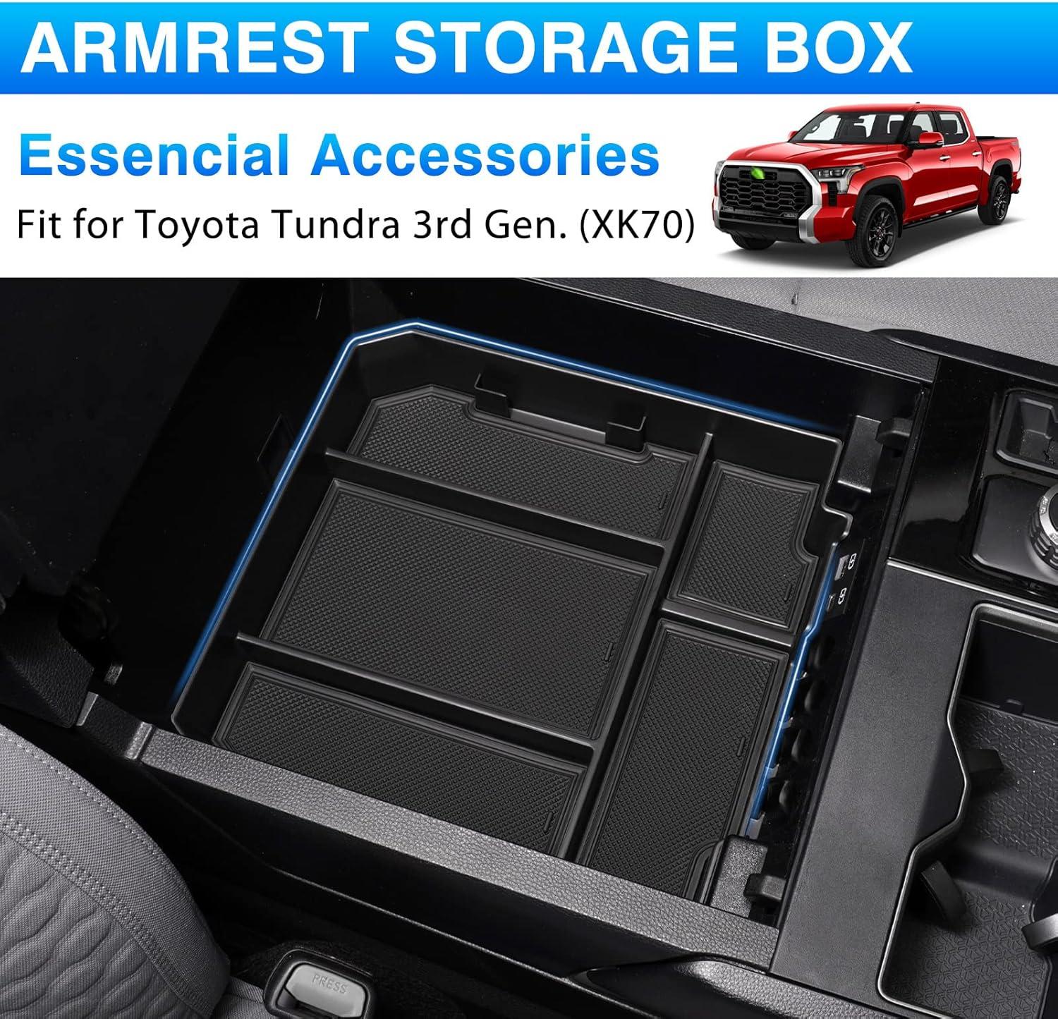 imageAutorder Custom Fit for Center Console Organizer 2022 2023 Toyota Tundra Accessories Armrest Storage Box Secondary Insert Tray with 2 Color mats