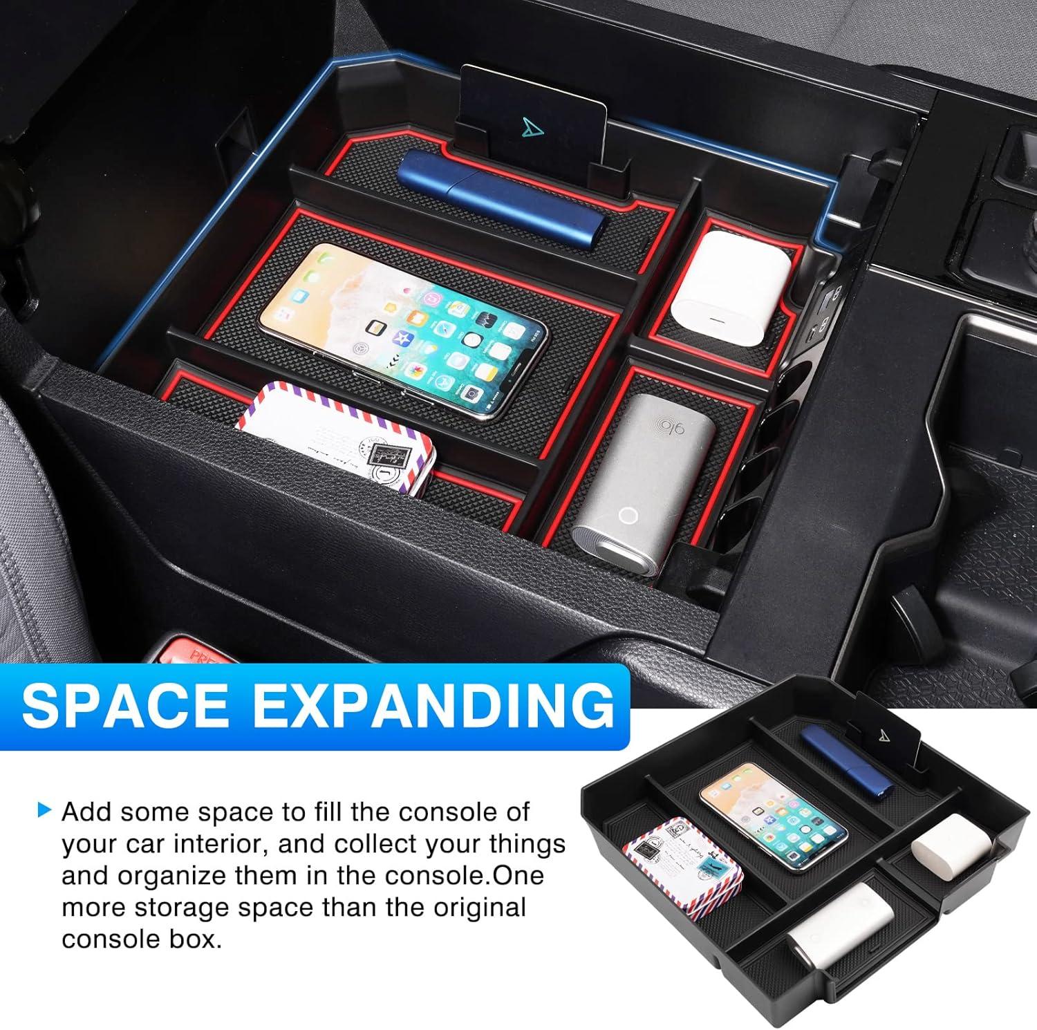 imageAutorder Custom Fit for Center Console Organizer 2022 2023 Toyota Tundra Accessories Armrest Storage Box Secondary Insert Tray with 2 Color mats