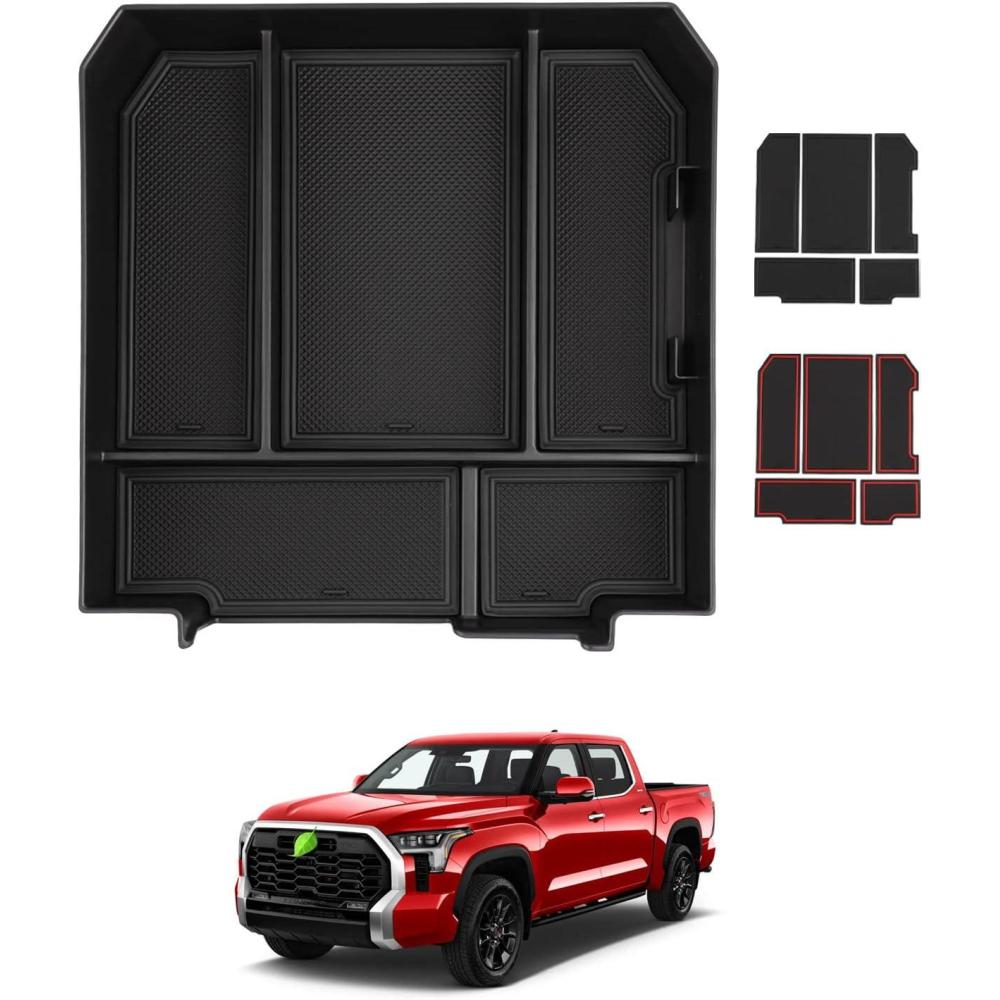 imageAutorder Custom Fit for Center Console Organizer 2022 2023 Toyota Tundra Accessories Armrest Storage Box Secondary Insert Tray with 2 Color mats
