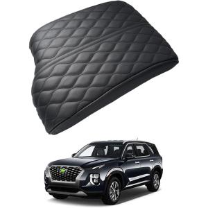 imageAutorder Center Console Cover for Hyundai Palisade 2020 2021 2022 2023 2024 2025 Accessories Armrest Cover AntiScratch Middle Console Pad Leather Armrest Cushion Protector BlackBlack