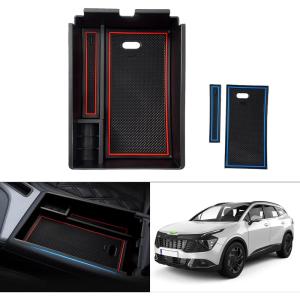 imageAutorder Center Console Organizer for 2023 2024 2025 2026 Kia NIRO Accessories Gear Shift Storage Box Gear Shifter Insert Tray with Black Mats20232026 Kia Sportage