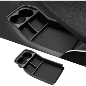 imageAutorder Center Console Organizer for 2023 2024 2025 2026 Kia NIRO Accessories Gear Shift Storage Box Gear Shifter Insert Tray with Black Mats20242026 Kia EV9