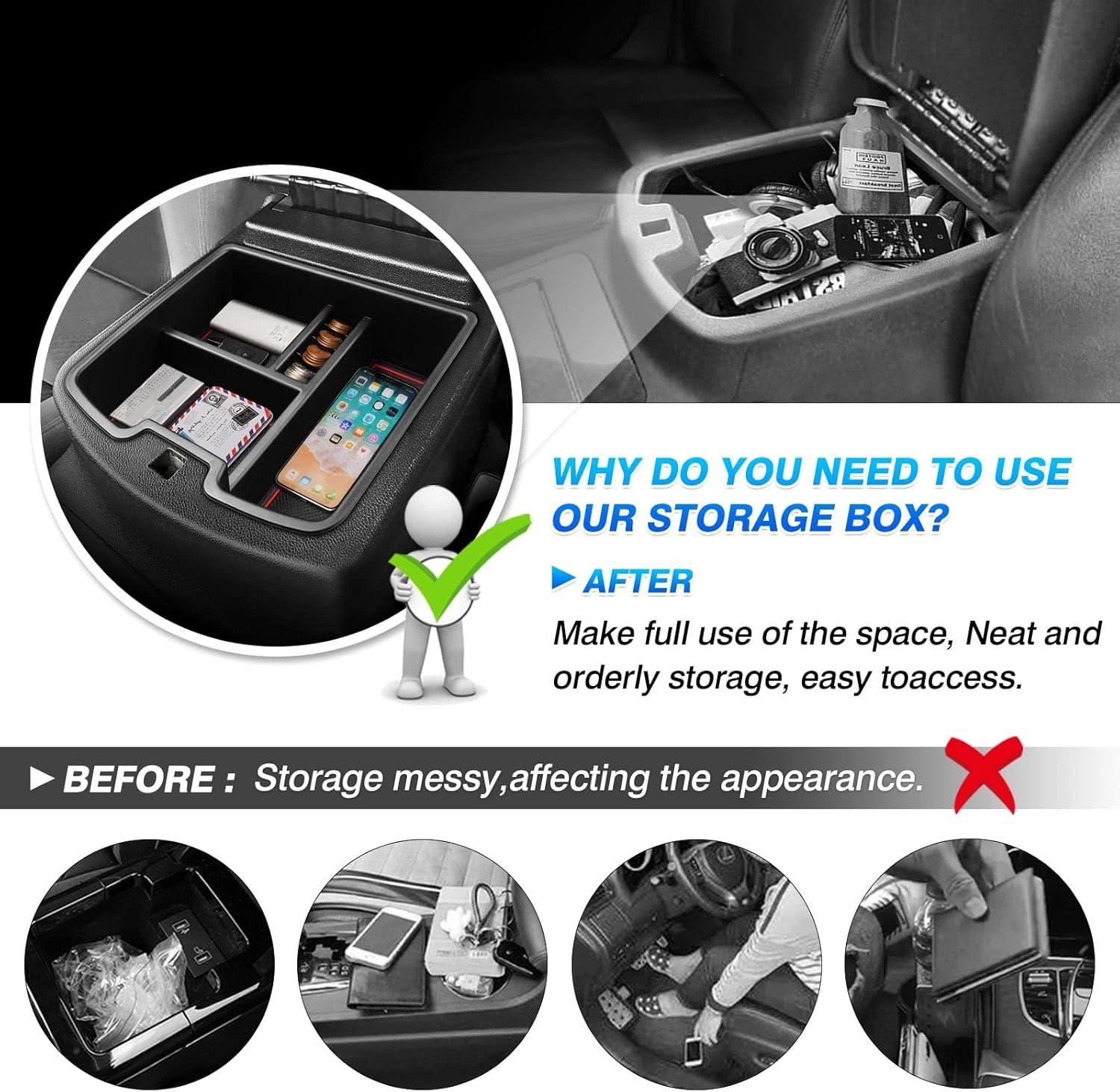 imageAutorder Center Console Organizer for 20192025 ChevyChevrolet Blazer Accessories Armrest Storage Box Secondary Insert Tray with 2 Color Mats20072013 Chevy SilveradoSierra 1500 2500 3500