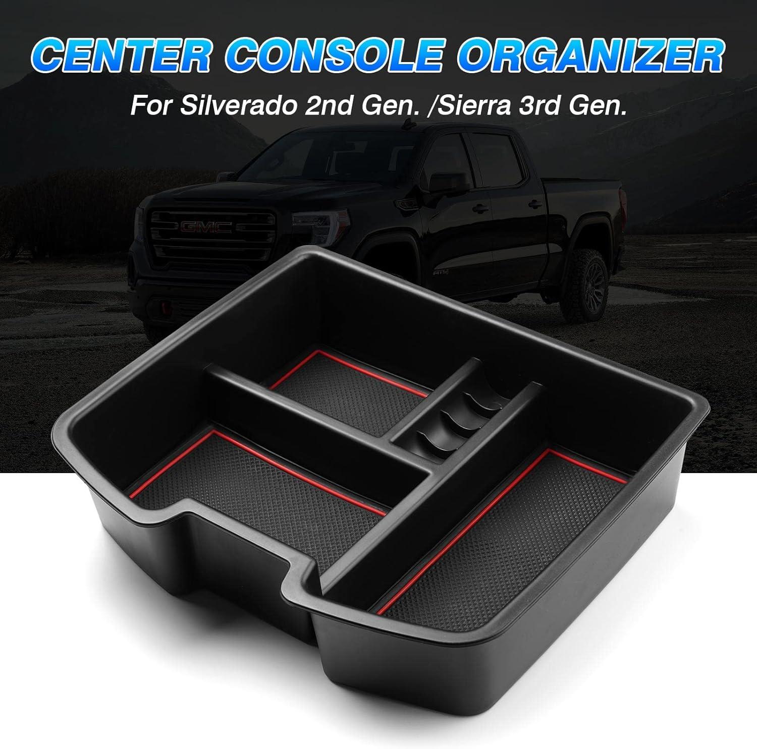 imageAutorder Center Console Organizer for 20192025 ChevyChevrolet Blazer Accessories Armrest Storage Box Secondary Insert Tray with 2 Color Mats20072013 Chevy SilveradoSierra 1500 2500 3500
