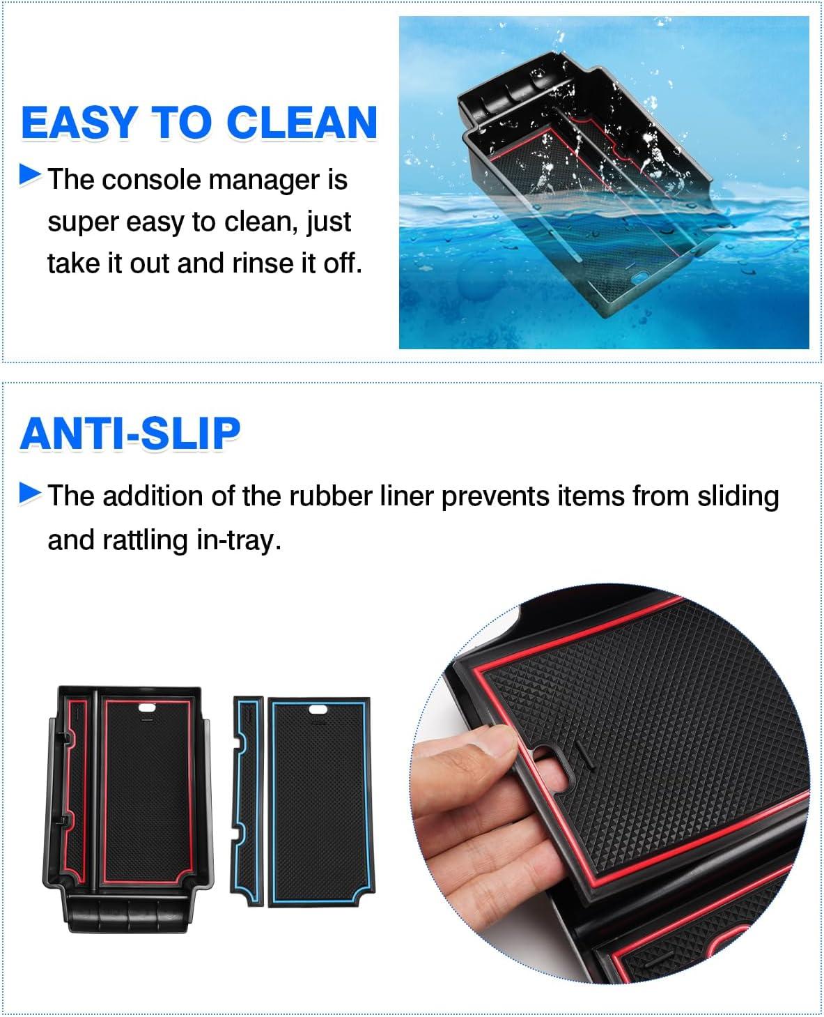 imageAutorder Center Console Organizer for 20192025 ChevyChevrolet Blazer Accessories Armrest Storage Box Secondary Insert Tray with 2 Color Mats20192025 Blazer