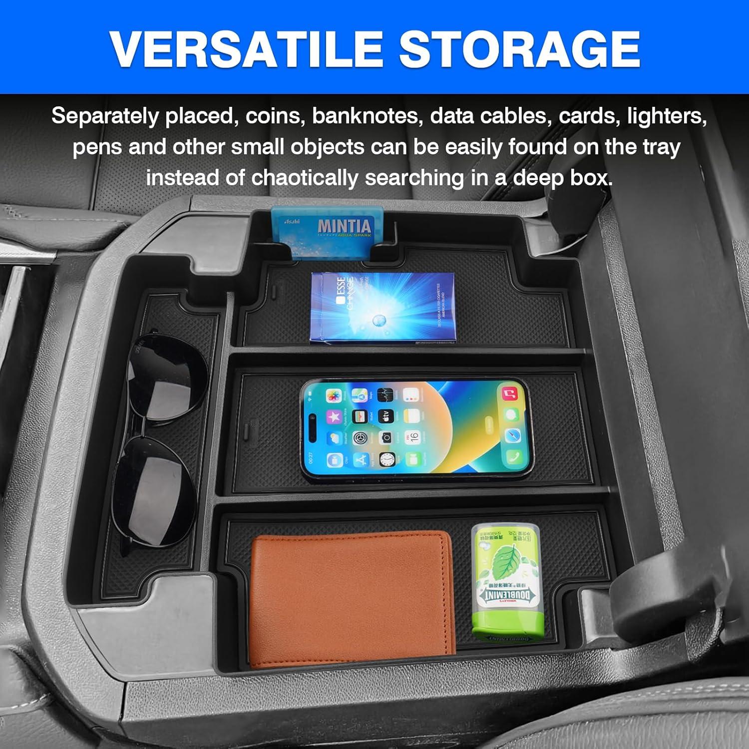 imageAutorder Center Console Organizer for 20192025 ChevyChevrolet Blazer Accessories Armrest Storage Box Secondary Insert Tray with 2 Color Mats20212026 Chevy TahoeSuburbanGMC Yukon