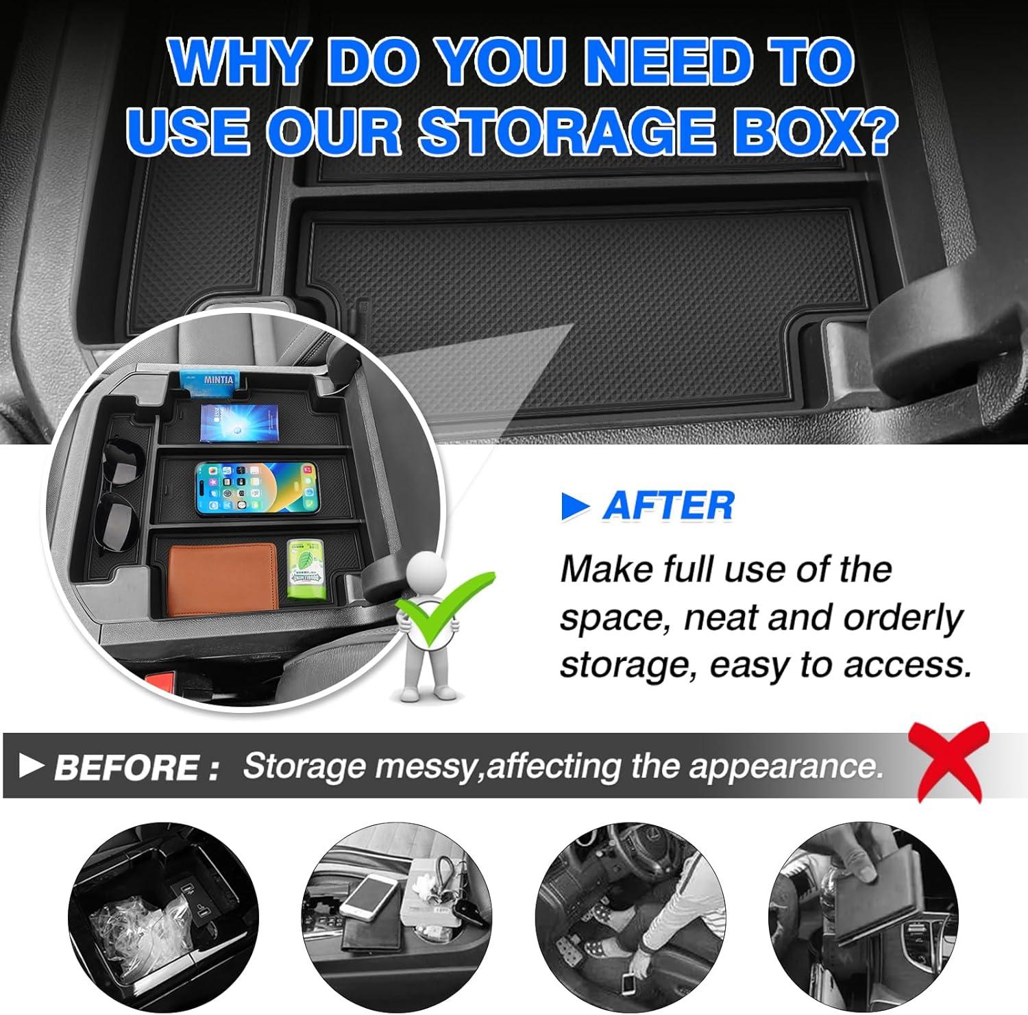 imageAutorder Center Console Organizer for 20192025 ChevyChevrolet Blazer Accessories Armrest Storage Box Secondary Insert Tray with 2 Color Mats20212026 Chevy TahoeSuburbanGMC Yukon