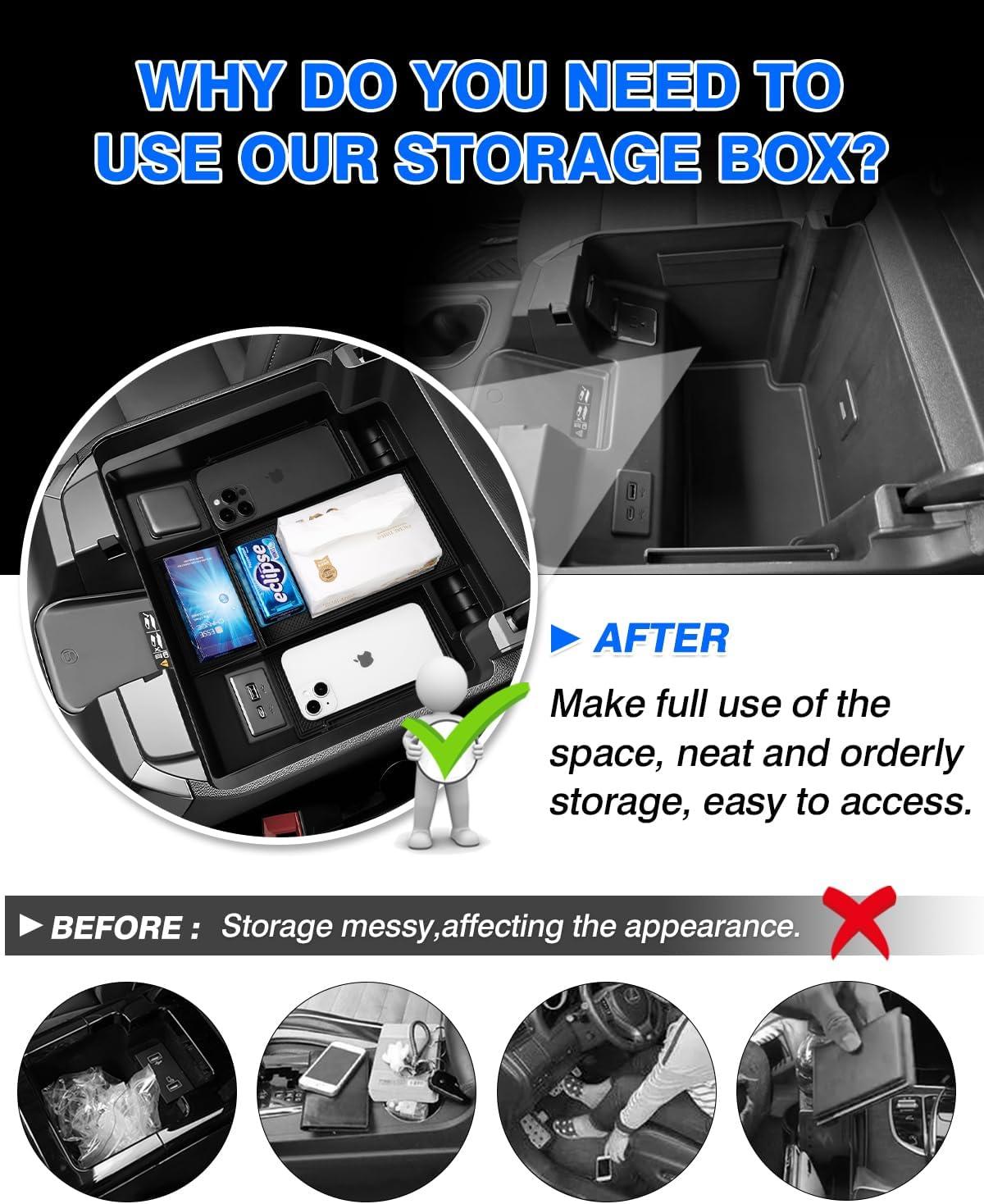 imageAutorder Center Console Organizer for 20192025 ChevyChevrolet Blazer Accessories Armrest Storage Box Secondary Insert Tray with 2 Color Mats20222026 Chevy SilveradoSierra 1500 2500 3500