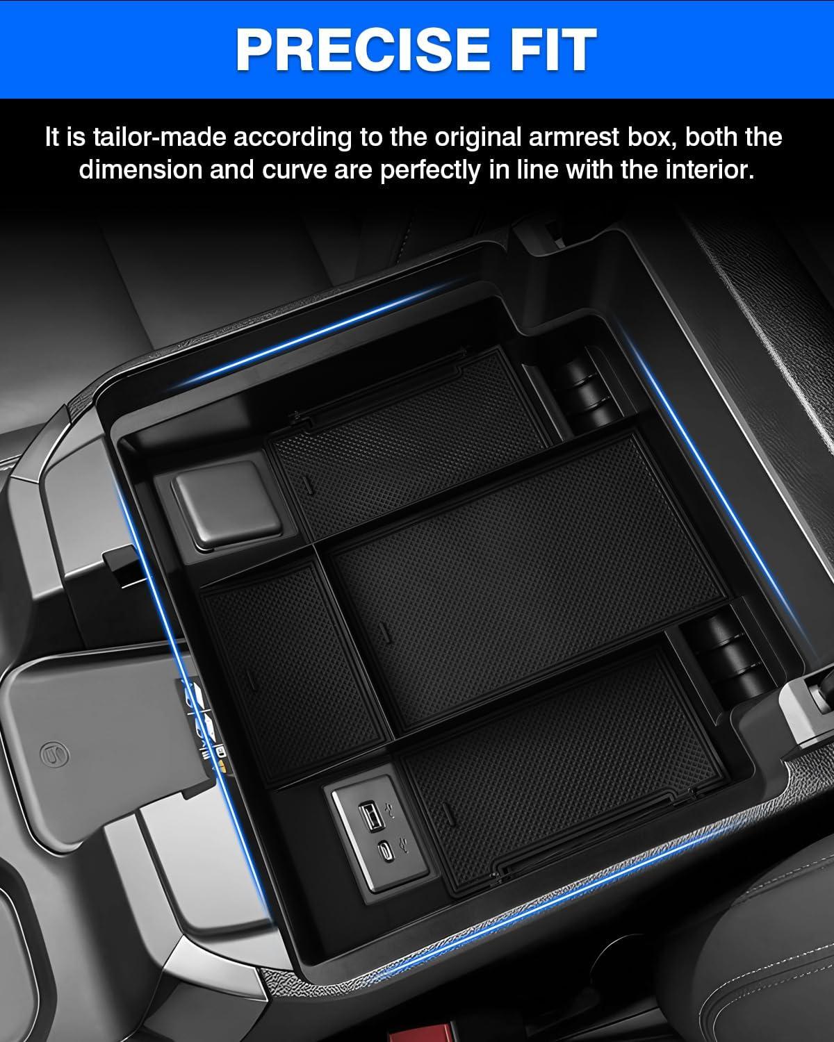 imageAutorder Center Console Organizer for 20192025 ChevyChevrolet Blazer Accessories Armrest Storage Box Secondary Insert Tray with 2 Color Mats20222026 Chevy SilveradoSierra 1500 2500 3500
