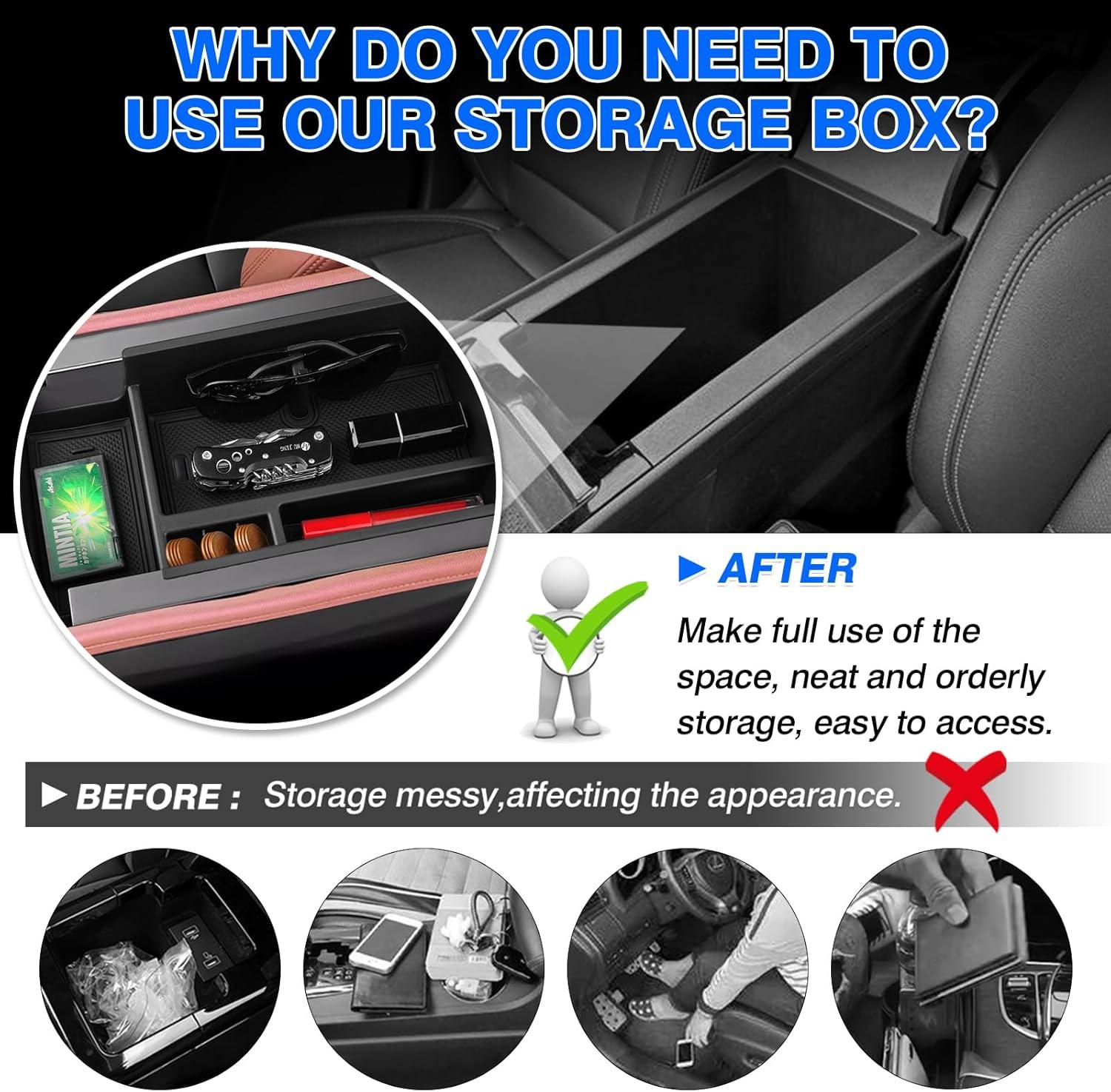 imageAutorder Center Console Organizer for 20192025 ChevyChevrolet Blazer Accessories Armrest Storage Box Secondary Insert Tray with 2 Color Mats20242026 Chevy Blazer EV