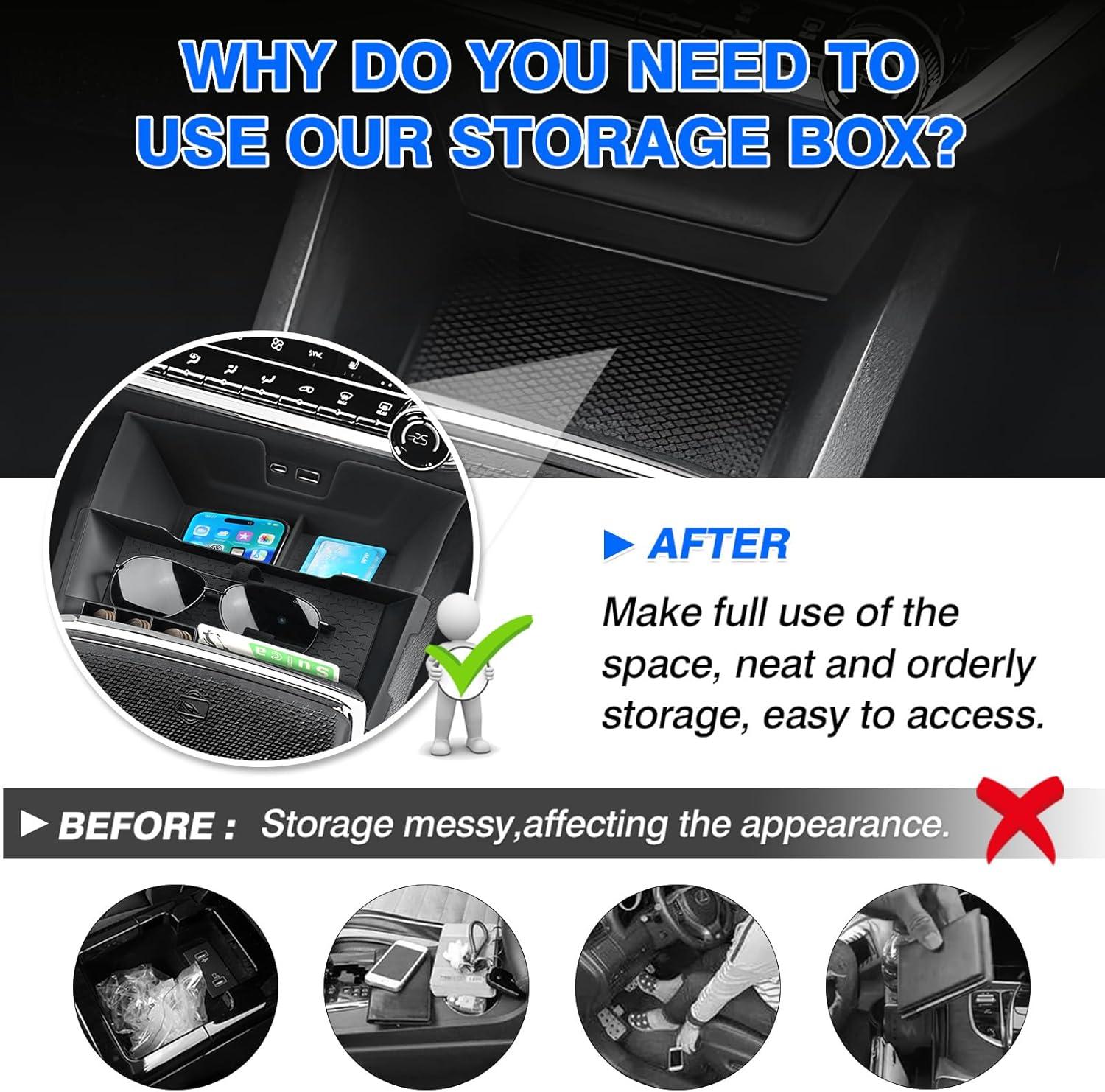 imageAutorder Center Console Organizer for 20192025 ChevyChevrolet Blazer Accessories Armrest Storage Box Secondary Insert Tray with 2 Color Mats20252026 Chevy Equinox 2PCS