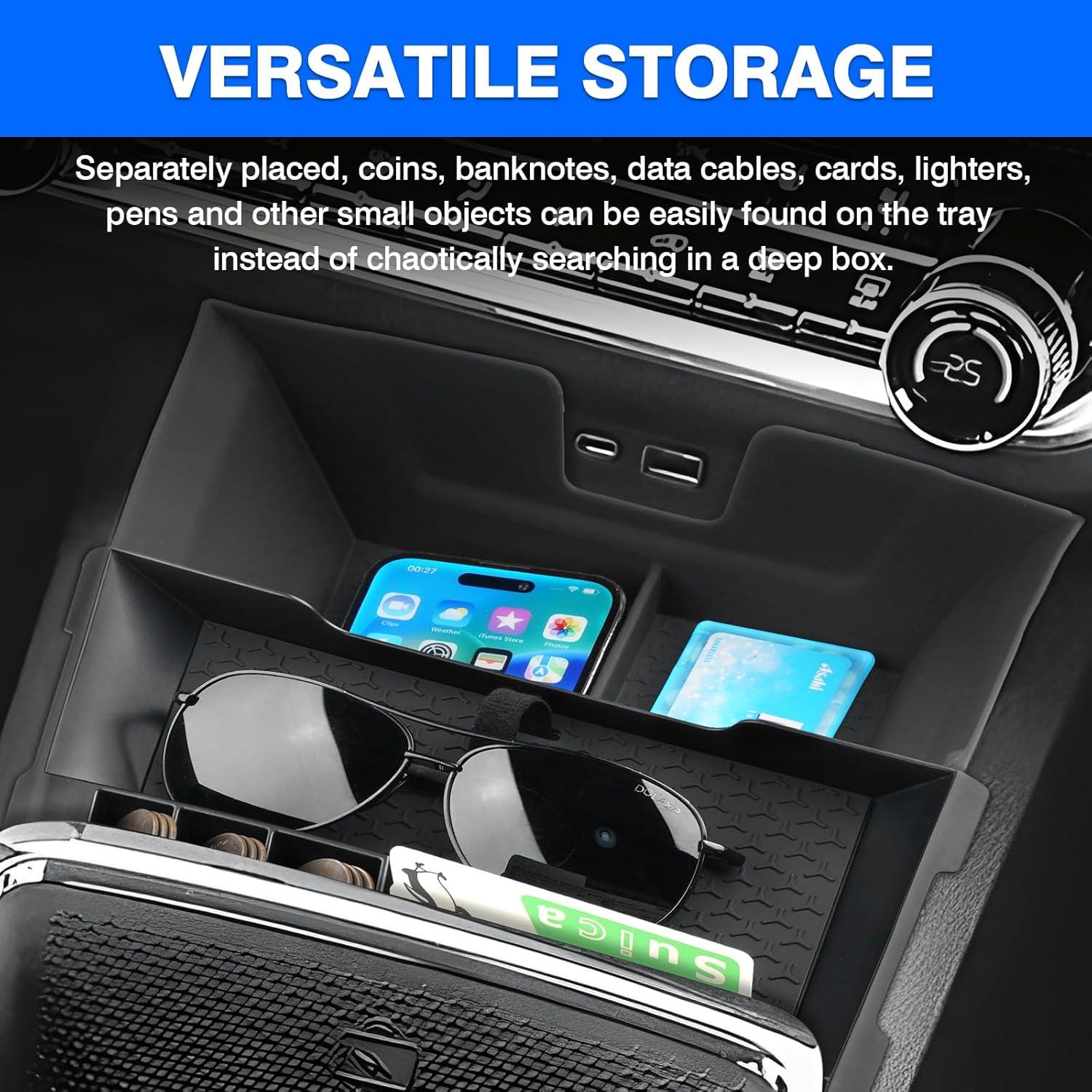 imageAutorder Center Console Organizer for 20192025 ChevyChevrolet Blazer Accessories Armrest Storage Box Secondary Insert Tray with 2 Color Mats20252026 Chevy Equinox 2PCS