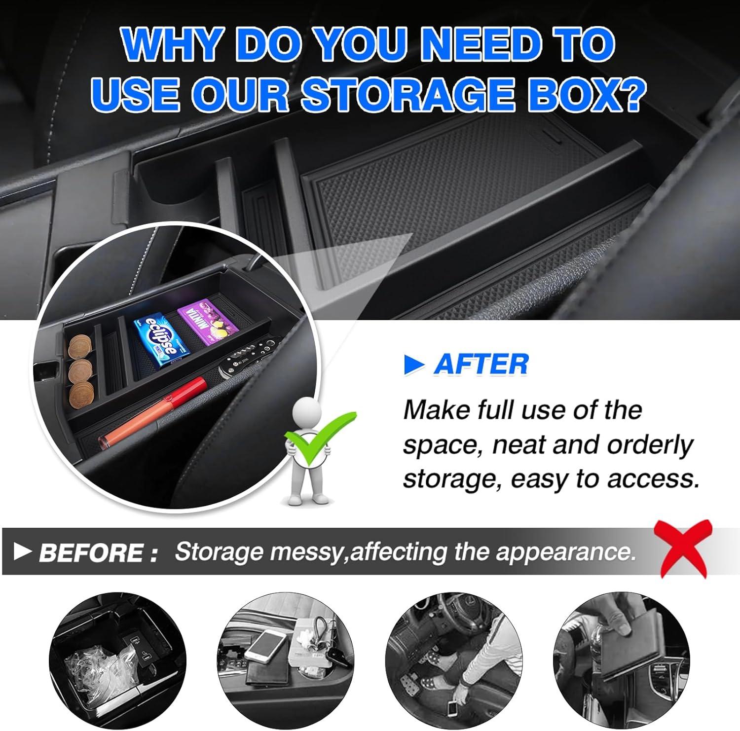 imageAutorder Center Console Organizer for 2020 2021 2022 2023 Hyundai Sonata Accessories Armrest Storage Box Secondary Insert Tray with 2 Color Mats20242026