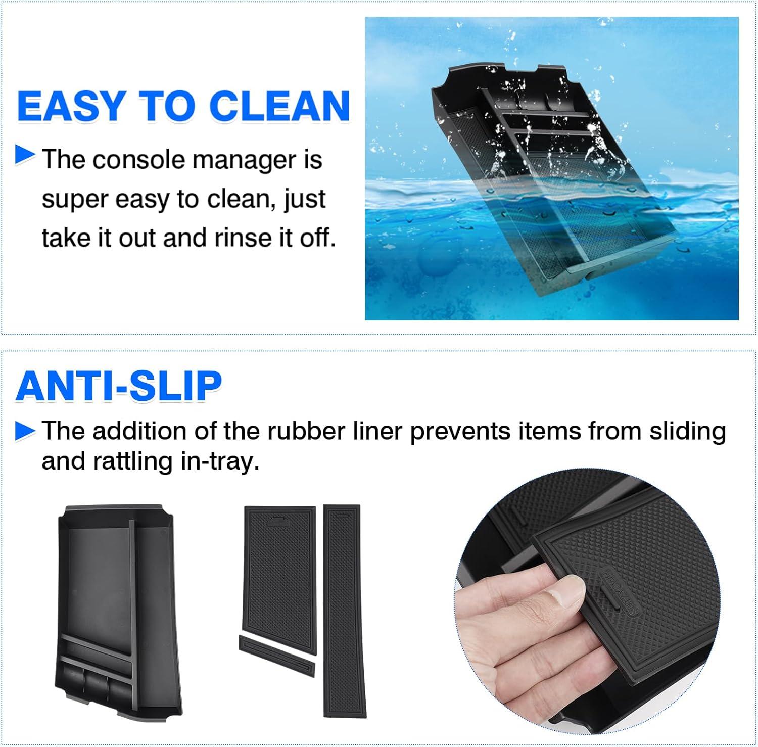 imageAutorder Center Console Organizer for 2020 2021 2022 2023 Hyundai Sonata Accessories Armrest Storage Box Secondary Insert Tray with 2 Color Mats20242026