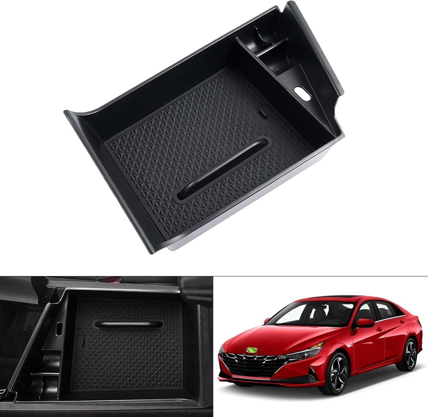 imageAutorder Center Console Organizer for 20212026 Hyundai Elantra Accessories Armrest Storage Box Secondary Insert Tray with 2 Color Mats NOT Fit Manual Hand Break Models