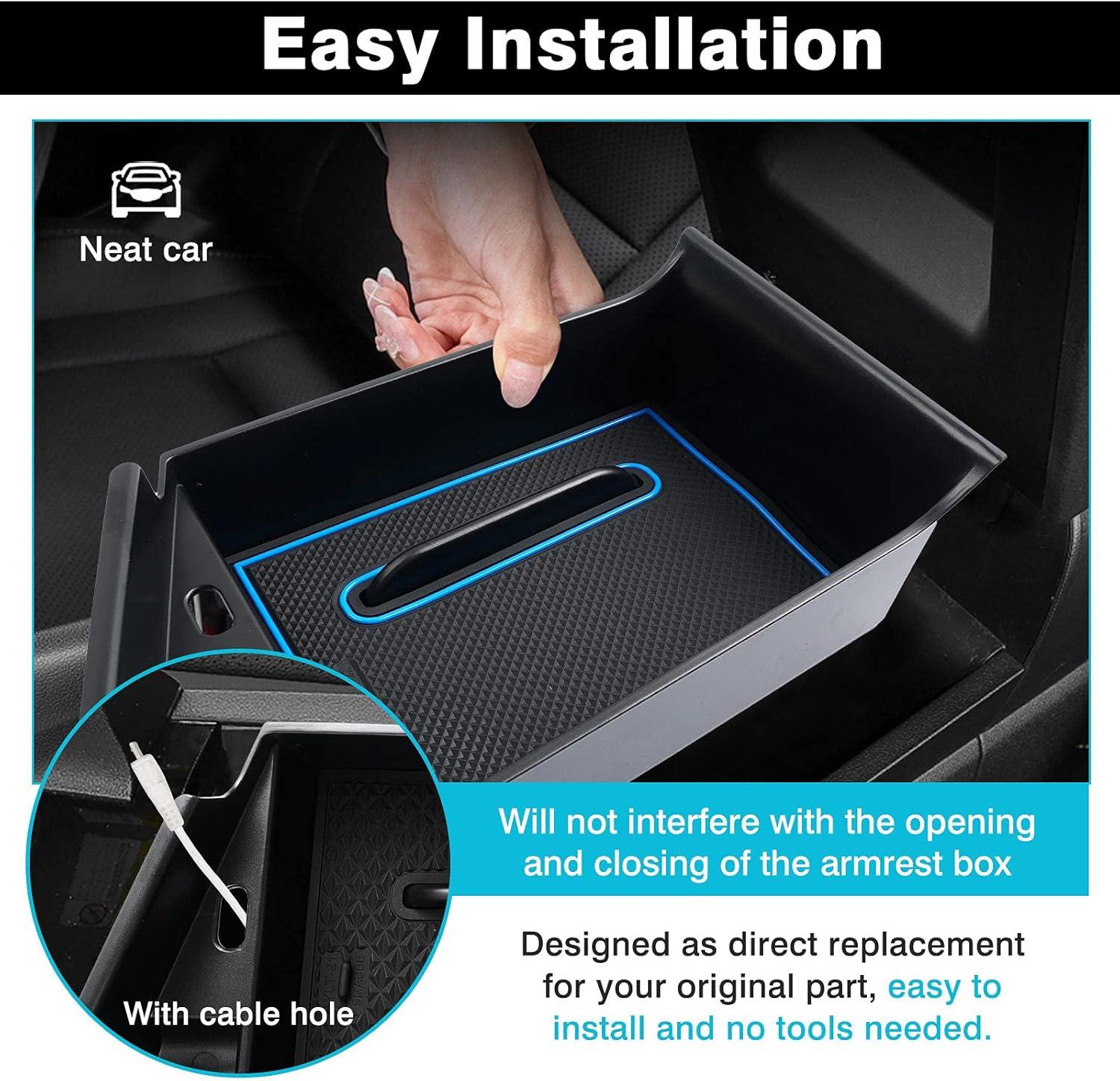 imageAutorder Center Console Organizer for 20212026 Hyundai Elantra Accessories Armrest Storage Box Secondary Insert Tray with 2 Color Mats NOT Fit Manual Hand Break Models