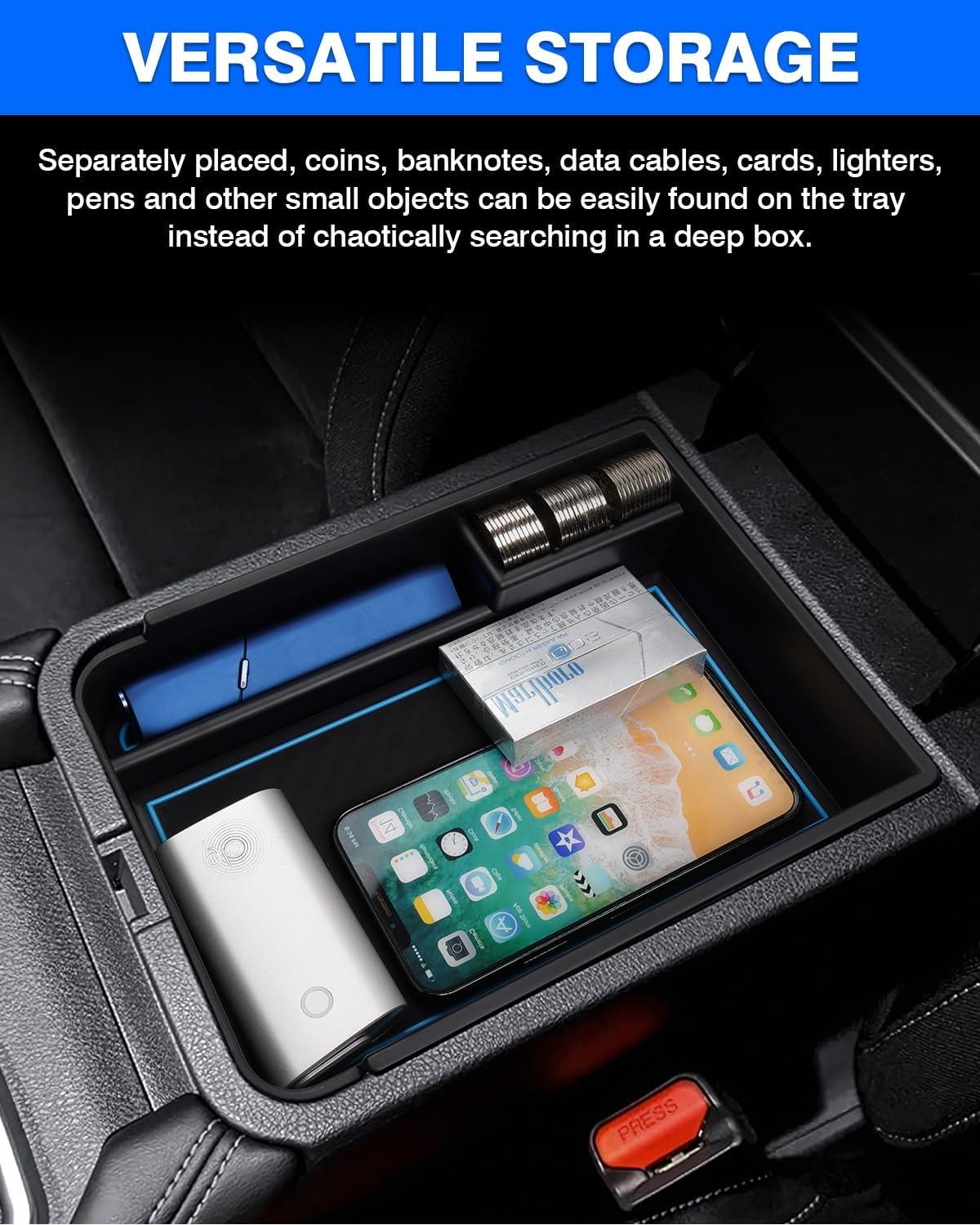 imageAutorder Center Console Organizer for Nissan Sentra 2020 2021 2022 2023 2024 2025 Accessories Armrest Storage Box Secondary Insert Tray with 2 Color Mats