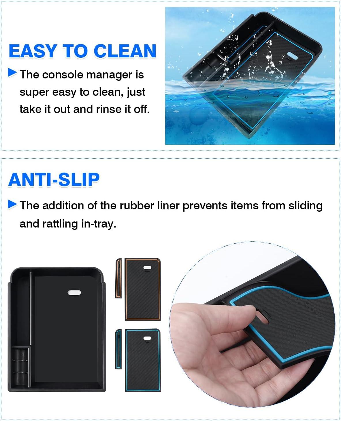 imageAutorder Center Console Organizer for Nissan Sentra 2020 2021 2022 2023 2024 2025 Accessories Armrest Storage Box Secondary Insert Tray with 2 Color Mats