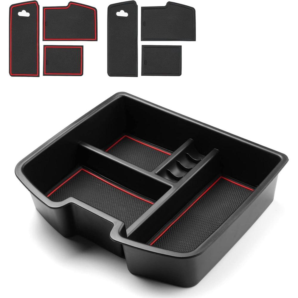 imageAutorder Center Console Organizer for 20192025 ChevyChevrolet Blazer Accessories Armrest Storage Box Secondary Insert Tray with 2 Color Mats20072013 Chevy SilveradoSierra 1500 2500 3500