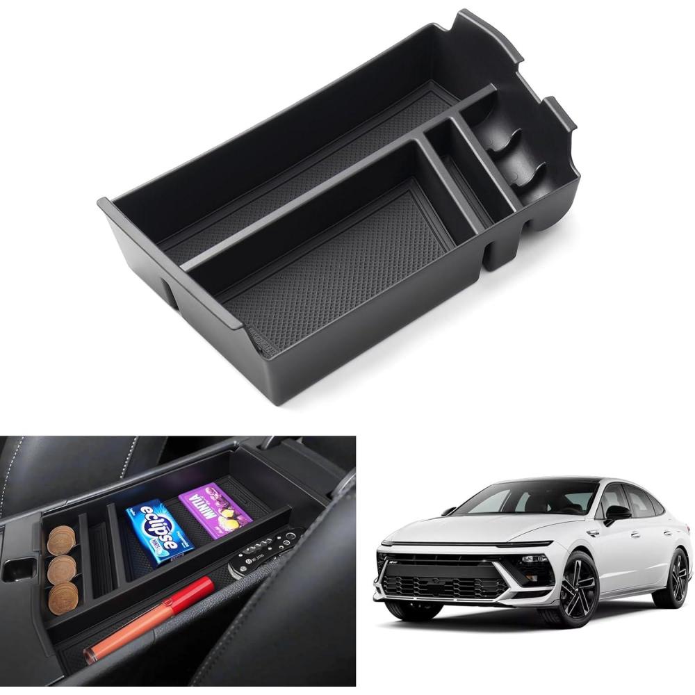 imageAutorder Center Console Organizer for 2020 2021 2022 2023 Hyundai Sonata Accessories Armrest Storage Box Secondary Insert Tray with 2 Color Mats20242026