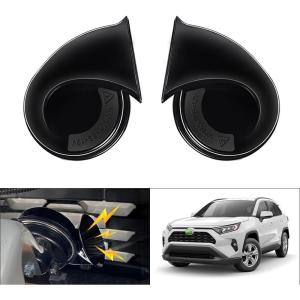 imageAutorder Car Horn Kit for Toyota RAV4 2025 2024 2023 2022 2021 2020 2019 Accessories 12V Snail Horn Waterproof High Low Tone Car Trumpet Replacement Black