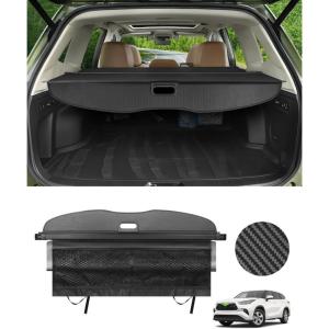 imageAutorder Cargo Cover for Subaru Forester 20192024 Accessories Rear Trunk Shade Cover with Extra Storage Net Retractable Security Shield Shade Carbon Fiber BlackCarbon Fiber Black