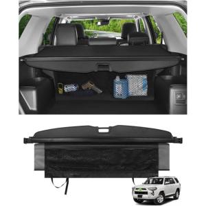 imageAutorder Cargo Cover for Toyota 4Runner 20102024 Accessories Rear Trunk Shade Cover with with Extra Storage Net Retractable Security Shield Shade Carbon Fiber BlackCarbon Fiber Black