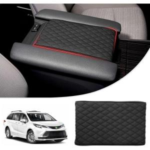 imageAutorder Center Console Cover for Toyota Sienna 20212025 2026 Accessories Memory Foam Armrest Cushion with AntiScratch Leather Protector Covers Black2126 Sienna
