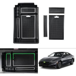 imageAutorder Center Console Organizer for 2020 2021 2022 2023 Hyundai Sonata Accessories Armrest Storage Box Secondary Insert Tray with 2 Color Mats20192023