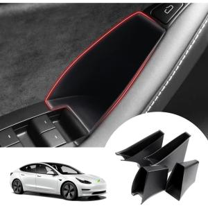 imageAutorder Custom Fit for Door Side Storage Box Tesla Model 3 20172023 Model Y 20202023 Accessories Armrest Phone Container Door Organizer Handle Pocket Tray Black Set of 4