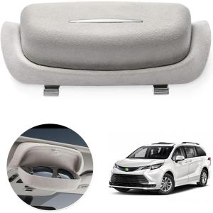 imageAutorder Glasses Holder for Toyota Sienna 2021 2022 2023 2024 Accessories Sunglasses Case Storage Flocking Visor Organizer Storage Grey