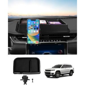 imageAutorder Phone Holder Mount for Jeep Grand Cherokee 2022 2023 2024 2025Grand Cherokee L 2021 2022 2023 Center Console Dashboard Organizer with Phone Stand with AntiSlip Mat