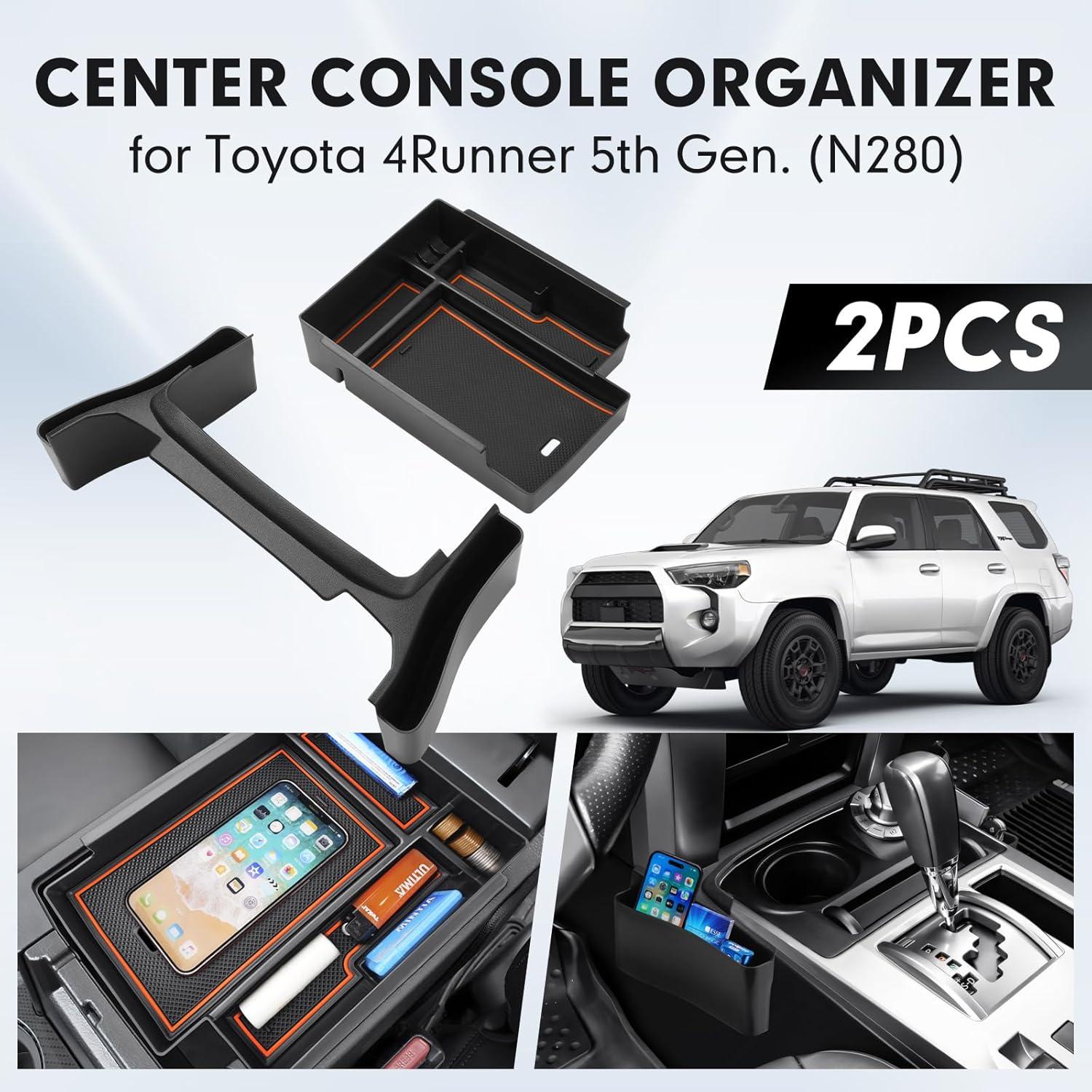 imageAutorder Center Console Organizer for 2021 2022 2023 2024 Toyota Venza Accessories Armrest Storage Box Secondary Insert Tray with 2 Color Mats20102024 Toyota 4Runner 2PCS