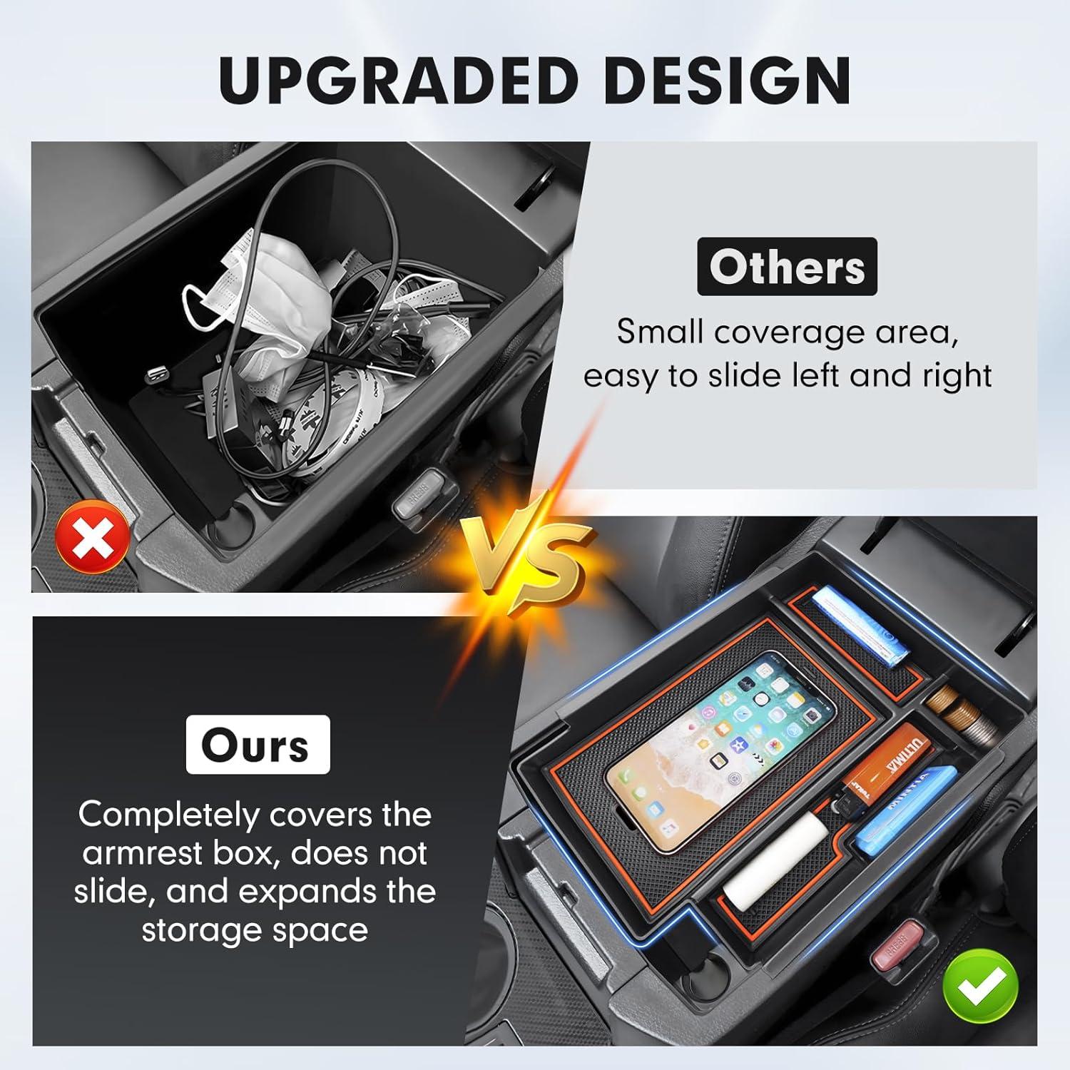 imageAutorder Center Console Organizer for 2021 2022 2023 2024 Toyota Venza Accessories Armrest Storage Box Secondary Insert Tray with 2 Color Mats20102024 Toyota 4Runner 2PCS