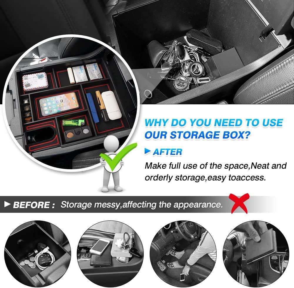imageAutorder Center Console Organizer for 2021 2022 2023 2024 Toyota Venza Accessories Armrest Storage Box Secondary Insert Tray with 2 Color Mats20142021 Toyota Tundra