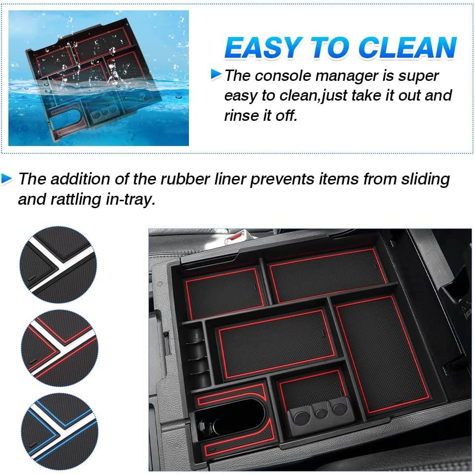 imageAutorder Center Console Organizer for 2021 2022 2023 2024 Toyota Venza Accessories Armrest Storage Box Secondary Insert Tray with 2 Color Mats20142021 Toyota Tundra