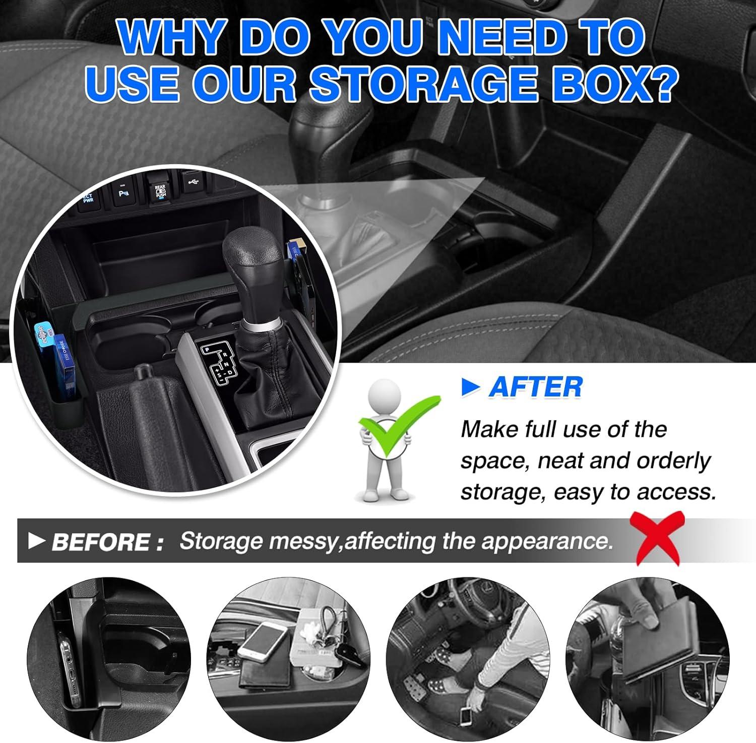 imageAutorder Center Console Organizer for 2021 2022 2023 2024 Toyota Venza Accessories Armrest Storage Box Secondary Insert Tray with 2 Color Mats20162023 Tacoma