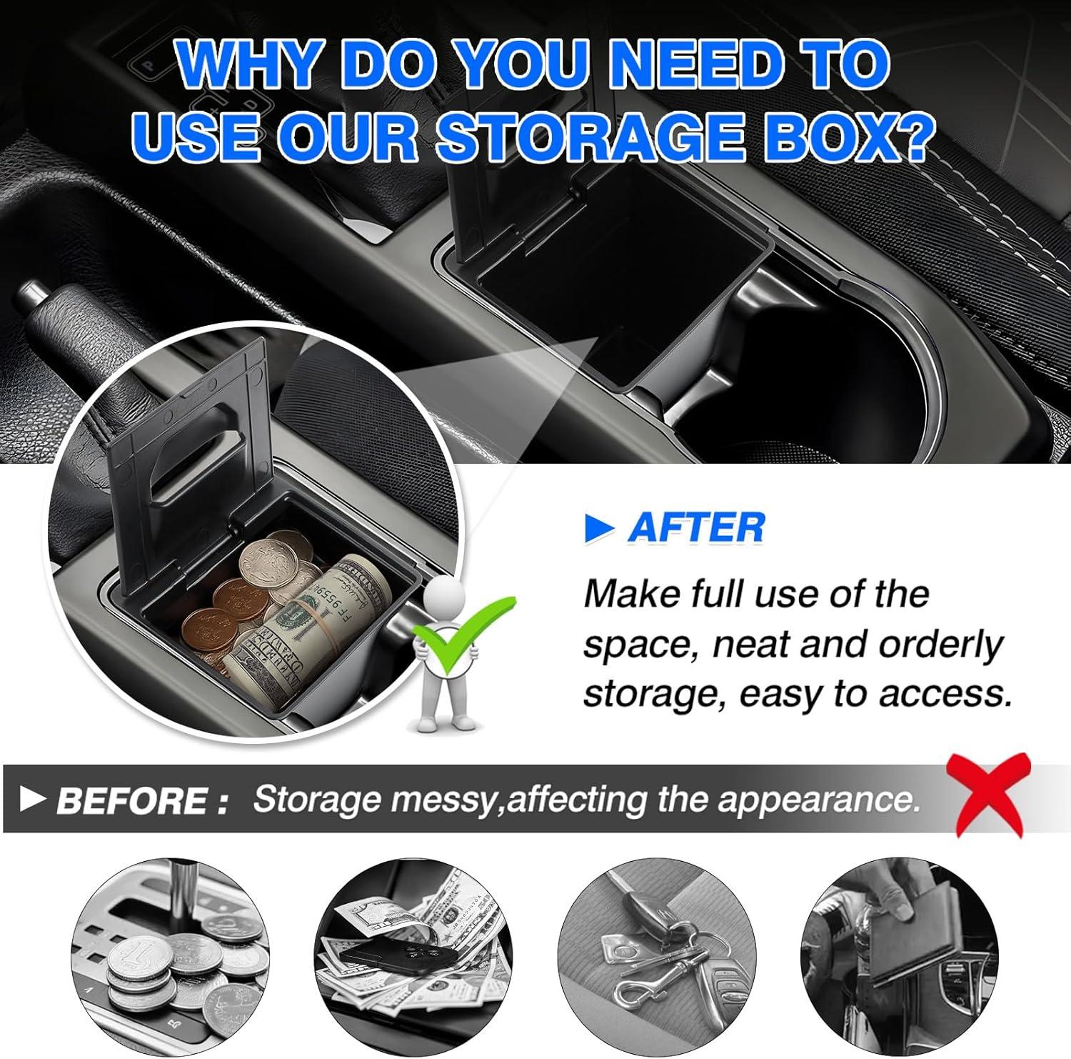 imageAutorder Center Console Organizer for 2021 2022 2023 2024 Toyota Venza Accessories Armrest Storage Box Secondary Insert Tray with 2 Color Mats20162023 Toyota TAcoma