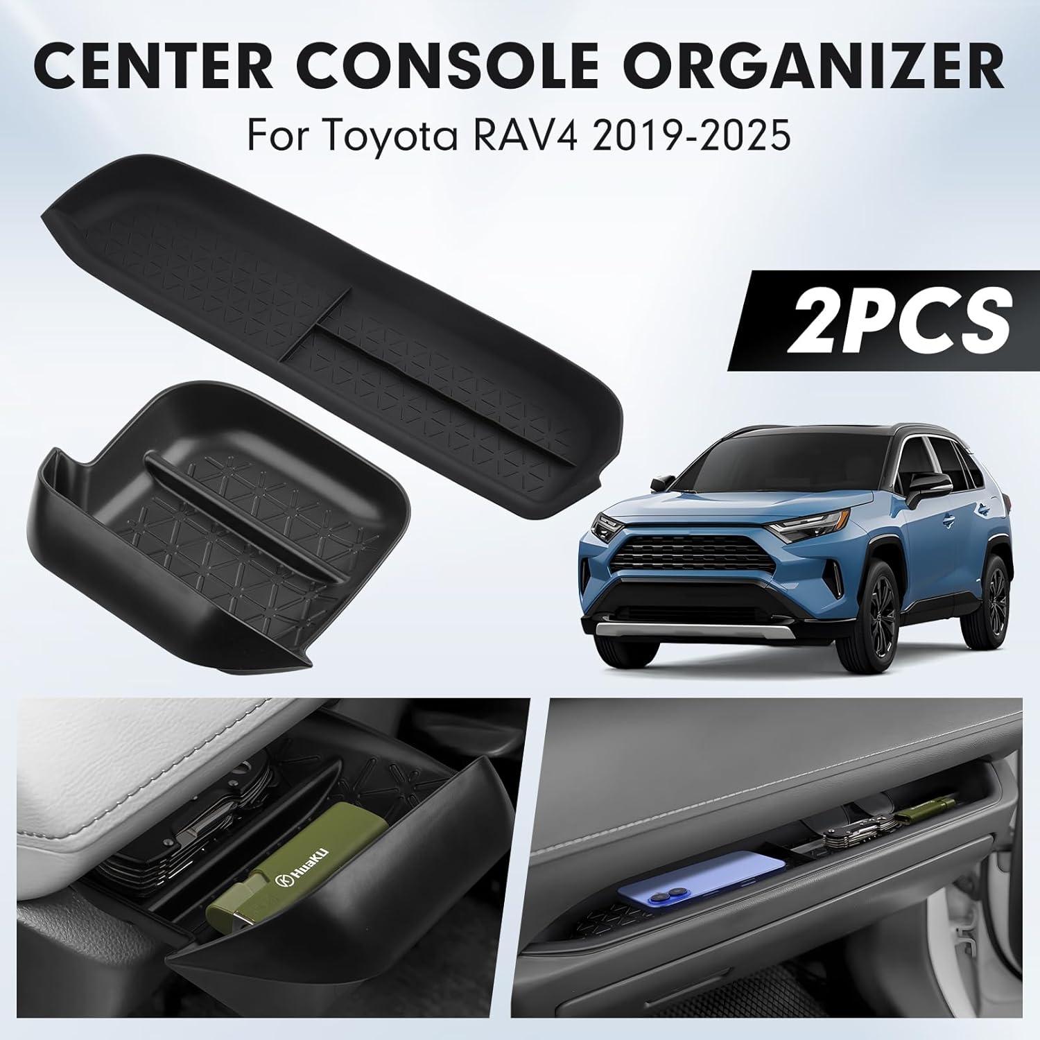 imageAutorder Center Console Organizer for 2021 2022 2023 2024 Toyota Venza Accessories Armrest Storage Box Secondary Insert Tray with 2 Color Mats20192025 Toyota RAV4 2PCS