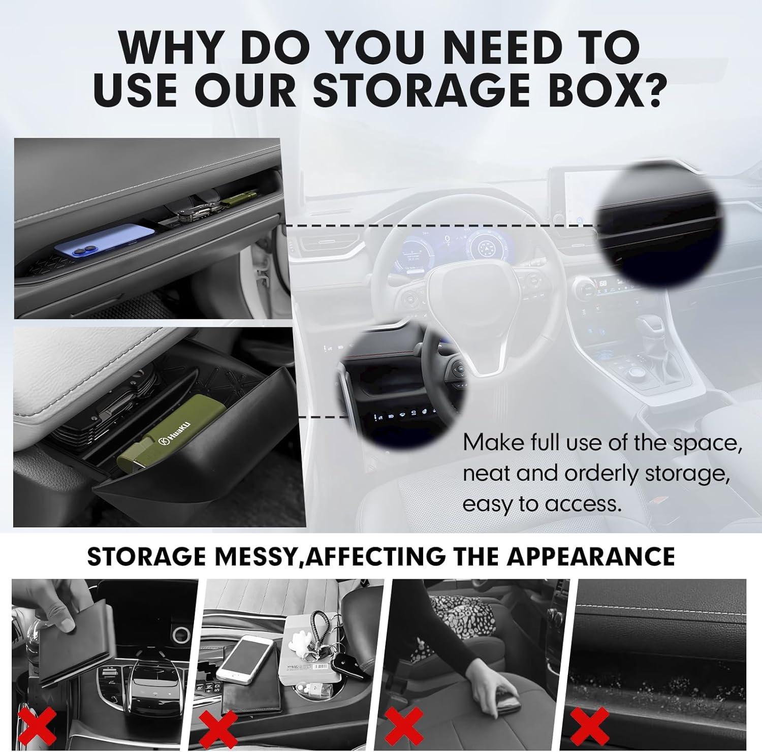 imageAutorder Center Console Organizer for 2021 2022 2023 2024 Toyota Venza Accessories Armrest Storage Box Secondary Insert Tray with 2 Color Mats20192025 Toyota RAV4 2PCS