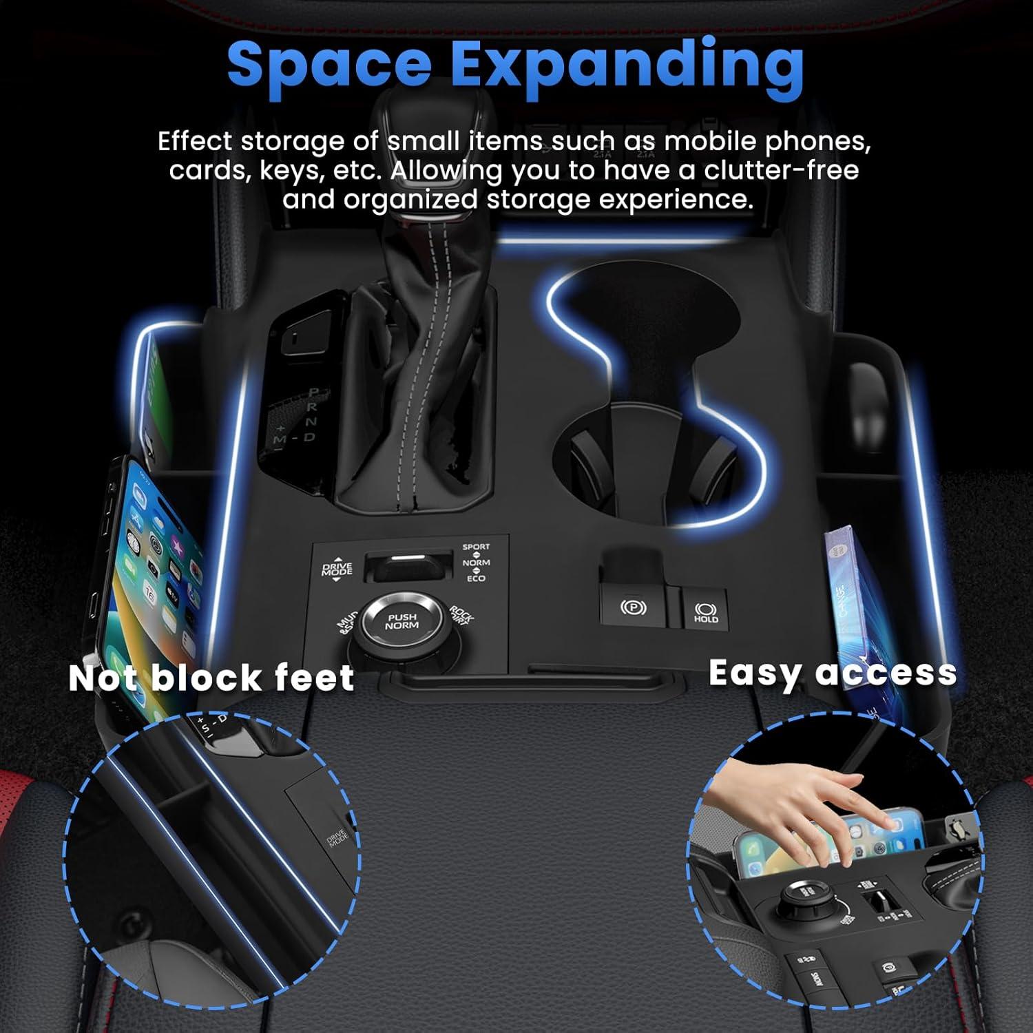 imageAutorder Center Console Organizer for 2021 2022 2023 2024 Toyota Venza Accessories Armrest Storage Box Secondary Insert Tray with 2 Color Mats20202022 Highlander