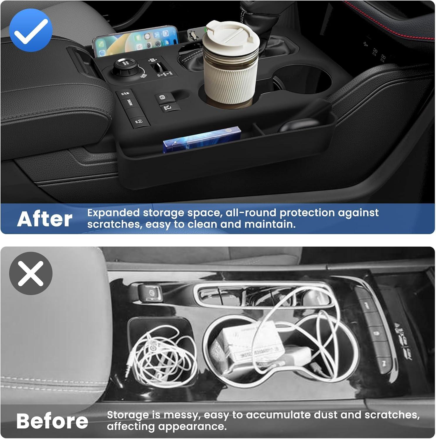 imageAutorder Center Console Organizer for 2021 2022 2023 2024 Toyota Venza Accessories Armrest Storage Box Secondary Insert Tray with 2 Color Mats20202022 Highlander