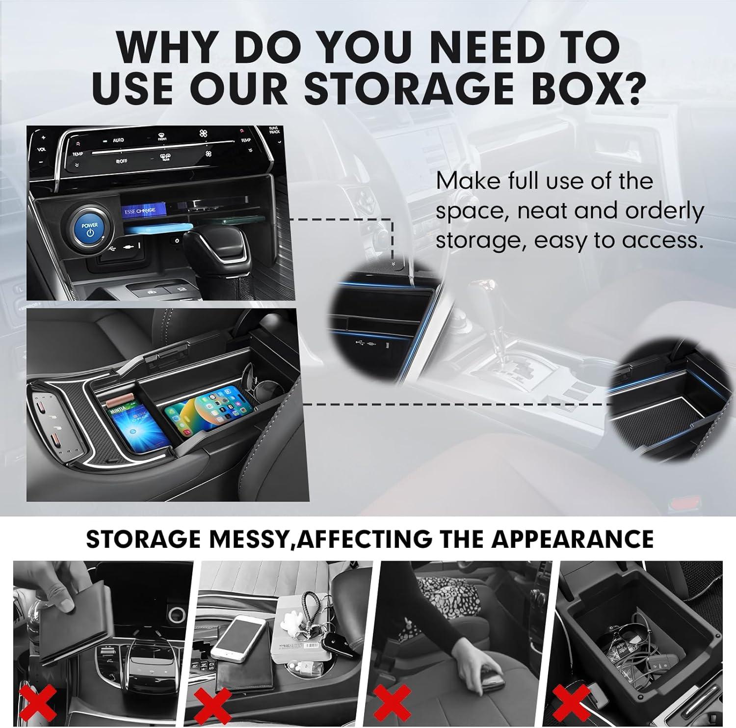 imageAutorder Center Console Organizer for 2021 2022 2023 2024 Toyota Venza Accessories Armrest Storage Box Secondary Insert Tray with 2 Color Mats20212024 Toyota Venza 2PCS