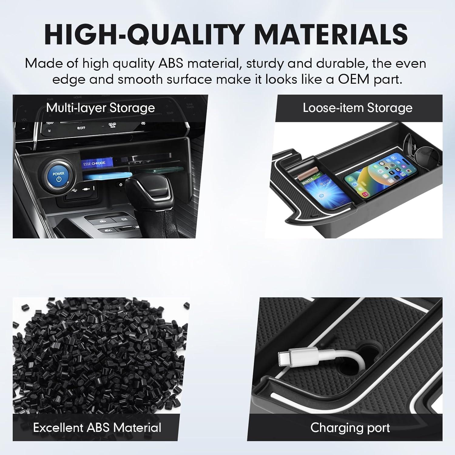 imageAutorder Center Console Organizer for 2021 2022 2023 2024 Toyota Venza Accessories Armrest Storage Box Secondary Insert Tray with 2 Color Mats20212024 Toyota Venza 2PCS