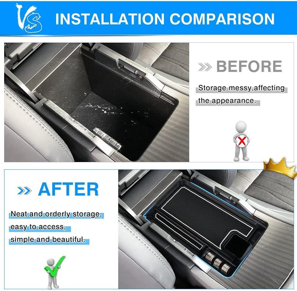 imageAutorder Center Console Organizer for 2021 2022 2023 2024 Toyota Venza Accessories Armrest Storage Box Secondary Insert Tray with 2 Color Mats20212024 Venza