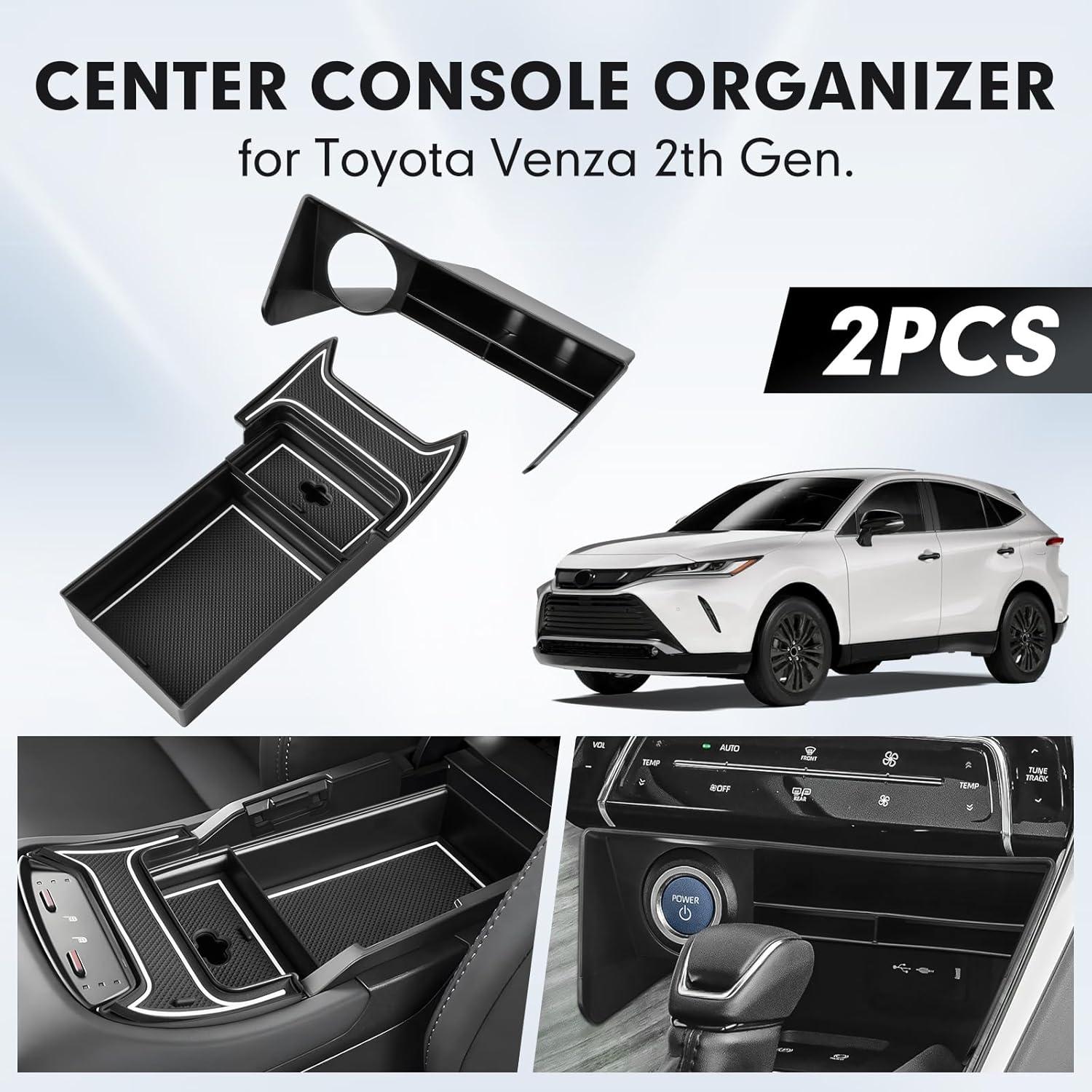 imageAutorder Center Console Organizer for 2021 2022 2023 2024 Toyota Venza Accessories Armrest Storage Box Secondary Insert Tray with 2 Color Mats20212024 Toyota Venza 2PCS