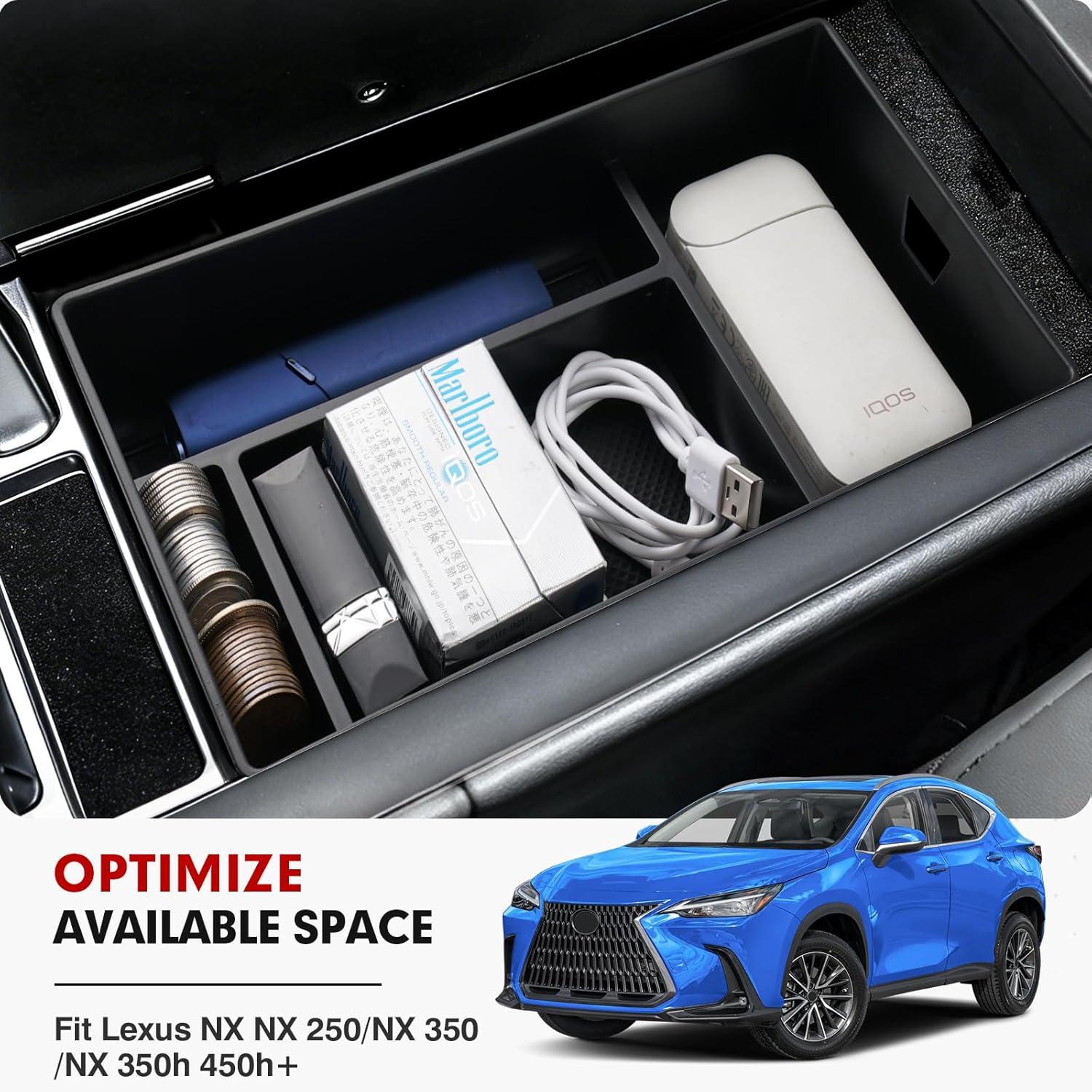 imageAutorder Center Console Organizer for 2021 2022 2023 2024 Toyota Venza Accessories Armrest Storage Box Secondary Insert Tray with 2 Color Mats20222026 Lexus NX 250350350h450h