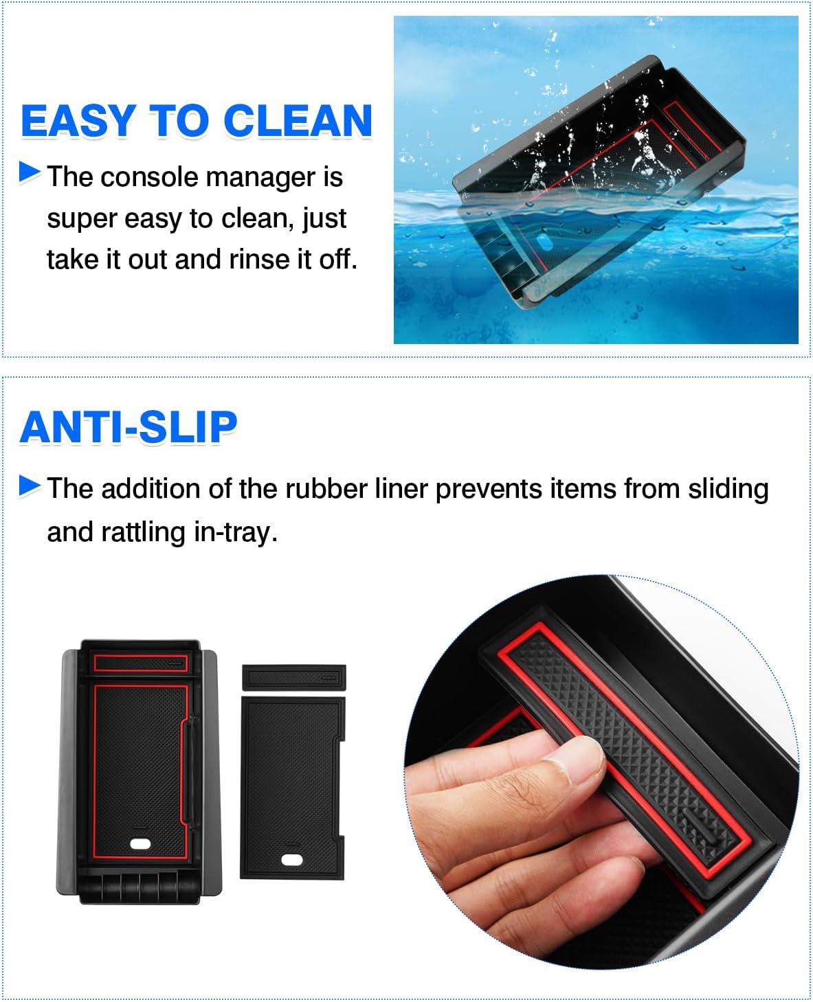 imageAutorder Center Console Organizer for 2021 2022 2023 2024 Toyota Venza Accessories Armrest Storage Box Secondary Insert Tray with 2 Color Mats20232026 Toyota Prius